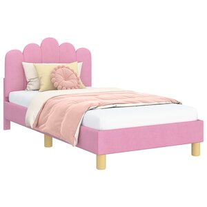 vidaXL Cadre de lit pour enfants avec tête de lit Rose 80 x 160 cm