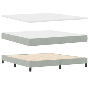 vidaXL Lit à ressorts avec matelas Gris clair 180x200 cm Velours