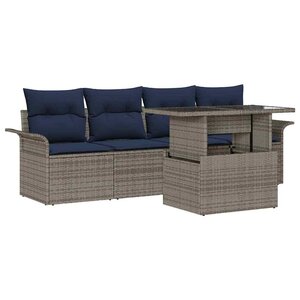 vidaXL Ensemble de canapé de jardin 5 pc Gris