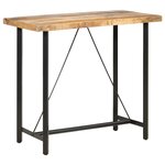 vidaXL Table de bar 120x58x107 cm Bois de manguier brut