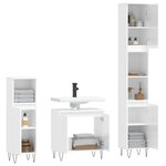 vidaXL Ensemble de meubles de salle de bain 3 Pièces blanc brillant