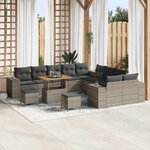 vidaXL Ensemble de canapé de jardin 13 Pièces Gris 90 x 55 x 71 cm
