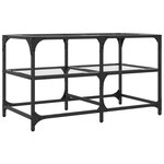 vidaXL Table basse avec dessus en verre transparent 78 5x40x45cm acier