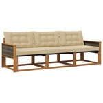 vidaXL Ensemble de canapés d'extérieur 3 pc Naturel et Beige