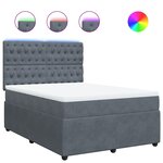 vidaXL Sommier à lattes de lit et matelas Gris foncé 160x200cm Velours