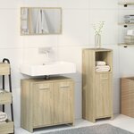 vidaXL Ensemble de meubles de salle de bain 3 Pièces chêne sonoma