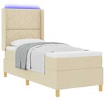 vidaXL Lit à ressorts avec matelas Crème 140 x 200 cm tissu