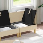 vidaXL Canapé modulaire avec rangement 3 Pièces Crème Tissu