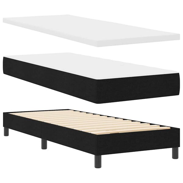 vidaXL Lit boxspring avec matelas avec matelas Noir 80 x 200 cm
