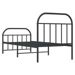 vidaXL Cadre de lit métal sans matelas avec pied de lit noir 90x190 cm