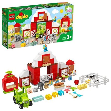Lego 10952 duplo town la grange le tracteur et les animaux de la ferme jouet  avec figurines pour enfant de 2 ans et + - La Poste