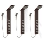 vidaXL Système de panneau de douche Verre Marron