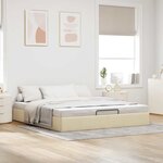 VidaXL Cadre de lit ottoman sans matelas crème 180x200 cm tissu