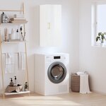 vidaXL Armoire murale blanc brillant 34 5x34x90 cm