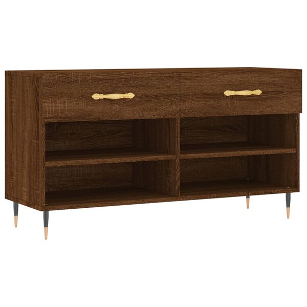 vidaXL Banc à chaussures chêne marron 102x35x55 cm bois d'ingénierie