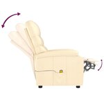 vidaXL Fauteuil de massage Crème Similicuir