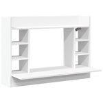 vidaXL Bureau mural blanc 105x48x75 cm bois d'ingénierie