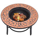 vidaXL Foyer mosaïque Terre cuite 68 cm Céramique