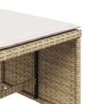 vidaXL Tabourets de jardin et coussins lot de 4 beige 41x41x36cm rotin