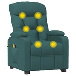 vidaXL Fauteuil de massage Vert foncé Tissu