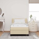 vidaXL Lit à ressorts avec matelas Crème 200 x 100 cm Polyester