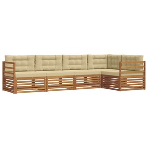 vidaXL Ensemble de canapés d'extérieur 5 Pièces Naturel et Beige