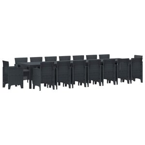 vidaXL Ensemble de salle à manger de jardin avec coussins 17 pc PP
