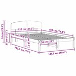 vidaXL Cadre de lit Marron 120 x 190 cm Bois de pin massif