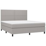 vidaXL Sommier à lattes de lit et matelas et LED Gris clair 180x200 cm