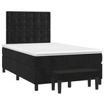 vidaXL Sommier à lattes de lit avec matelas Noir 120x200 cm Velours