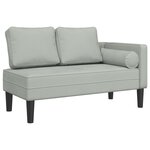 vidaXL Chaise longue avec coussins gris clair velours
