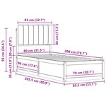 vidaXL Cadre de lit avec tête de lit rembourrée Noir 80 x 200 cm