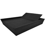 vidaXL Lit de repos d'extérieur avec coussin Résine tressée Noir