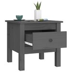 vidaXL Table d'appoint Gris 40x40x39 cm Bois massif de pin