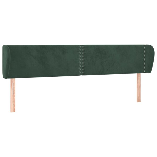 vidaXL Tête de lit avec oreilles Vert foncé 163x23x78/88 cm Velours