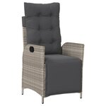 vidaXL Chaise inclinable de jardin avec repose-pied gris clair rotin