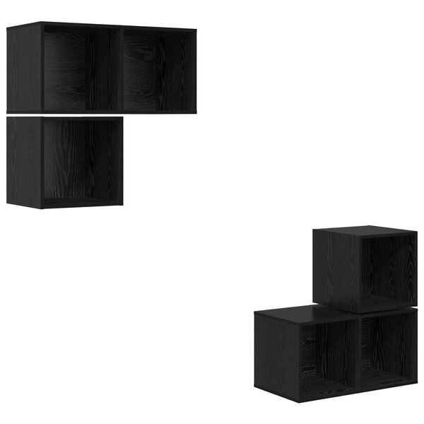 vidaXL Ensemble de meubles TV 4 Pièces Chêne noir 37 x 37 x 72 cm