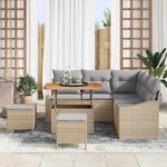 vidaXL Ensemble de canapé de jardin 8 Pièces Beige et Gris clair