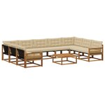 vidaXL Ensemble de canapés d'extérieur 10 Pièces Naturel et Beige