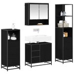 vidaXL Ensemble de mobilier de salle de bain 4 Pièces Chêne noir