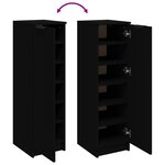 vidaXL Armoire à chaussures noir 30x35x100 cm bois d'ingénierie