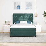 vidaXL Lit à ressorts avec matelas Vert foncé 190 x 140 cm Polyester