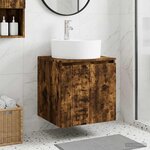 vidaXL Vanité de lavabo mural Chêne fumé 49 5 x 44 5 x 65 cm