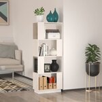vidaXL Bibliothèque/Séparateur de pièce Blanc 51x25x132 cm Pin massif