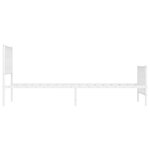 vidaXL Cadre de lit métal avec tête de lit/pied de lit blanc 107x203cm
