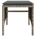 vidaXL Canapé de jardin 2 places avec table et tabourets gris rotin