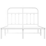 vidaXL Cadre de lit métal sans matelas et tête de lit blanc 120x200 cm