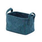 Corbeille paon rectangulaire cosy en velours côtelé