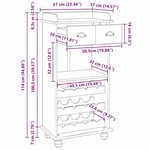 vidaXL Cabinet à vin ASKIM Marron 57 x 37 x 114 cm Bois massif en pin