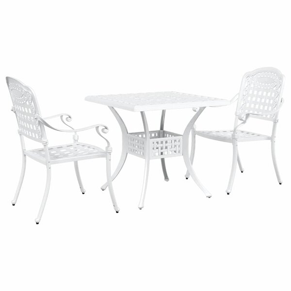 vidaXL Ensemble de tables de jardin 3 Pièces Blanc 80 x 80 x 75 cm